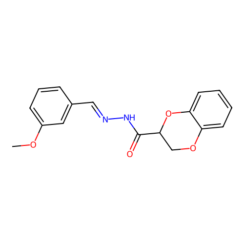 N'-[(E)-(3-methoxyphenyl)methylidene]-2,3-dihydro-1,4-benzodioxine-2-carbohydrazide structure