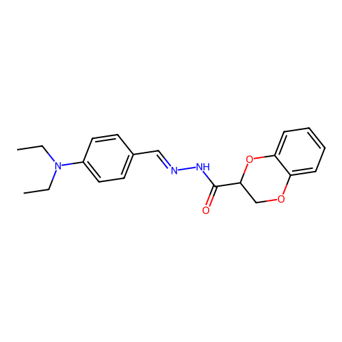 N'-{(E)-[4-(diethylamino)phenyl]methylidene}-2,3-dihydro-1,4-benzodioxine-2-carbohydrazide structure