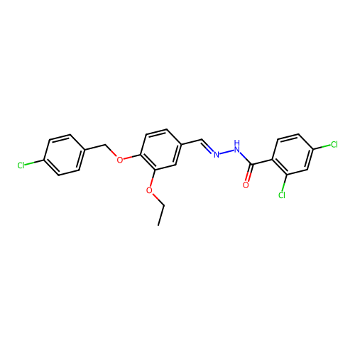 2,4-Dichloro-N'-(4-((4-chlorobenzyl)oxy)-3-ethoxybenzylidene)benzohydrazide structure