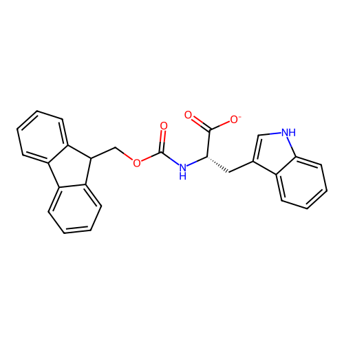(2S)-2-(9H-fluoren-9-ylmethoxycarbonylamino)-3-(1H-indol-3-yl)propanoate structure