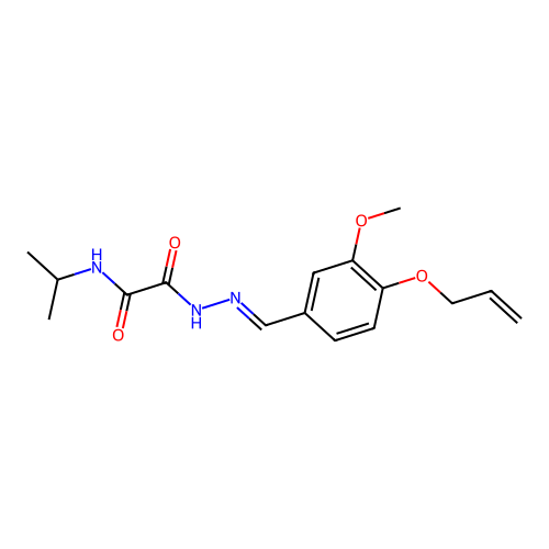 N'-[(E)-(3-methoxy-4-prop-2-enoxyphenyl)methylideneamino]-N-propan-2-yloxamide structure