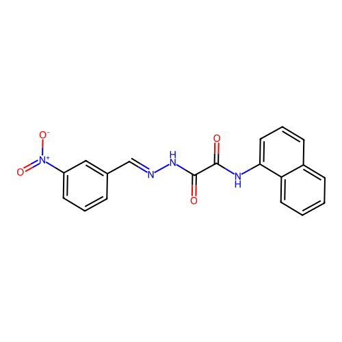 N-naphthalen-1-yl-N'-[(3-nitrophenyl)methylideneamino]oxamide structure