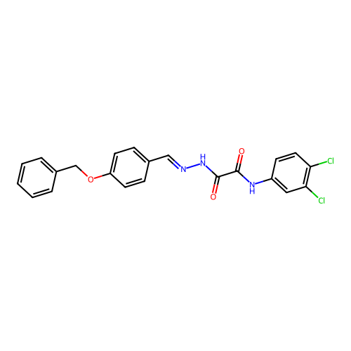 2-(2-(4-(Benzyloxy)benzylidene)hydrazino)-N-(3,4-dichlorophenyl)-2-oxoacetamide structure