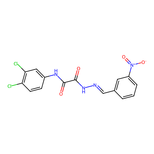 N-(3,4-Dichlorophenyl)-2-(2-(3-nitrobenzylidene)hydrazino)-2-oxoacetamide structure