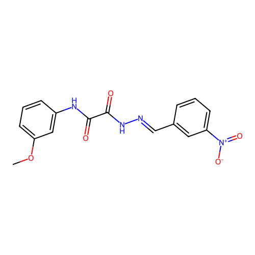 N-(3-Methoxyphenyl)-2-(2-(3-nitrobenzylidene)hydrazino)-2-oxoacetamide structure