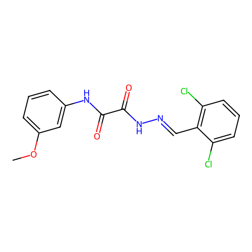 2-(2-(2,6-Dichlorobenzylidene)hydrazino)-N-(3-methoxyphenyl)-2-oxoacetamide structure