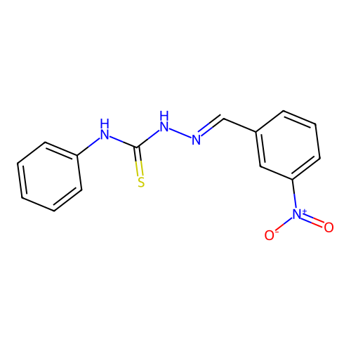 1-[(E)-(3-nitrophenyl)methylideneamino]-3-phenylthiourea structure