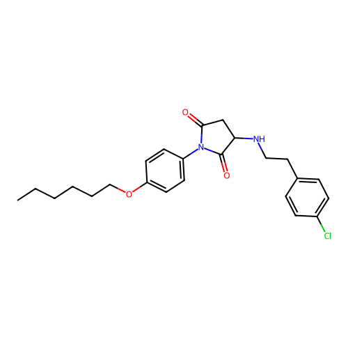 3-{[2-(4-Chlorophenyl)ethyl]amino}-1-[4-(hexyloxy)phenyl]pyrrolidine-2,5-dione structure