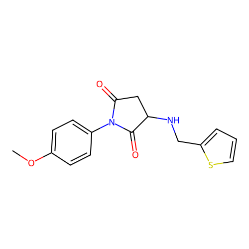 1-(4-Methoxyphenyl)-3-[(thiophen-2-ylmethyl)amino]pyrrolidine-2,5-dione structure