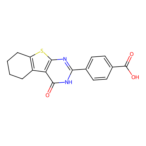 4-(4-Oxo-3,4,5,6,7,8-hexahydro[1]benzothieno[2,3-d]pyrimidin-2-yl)benzoic acid structure