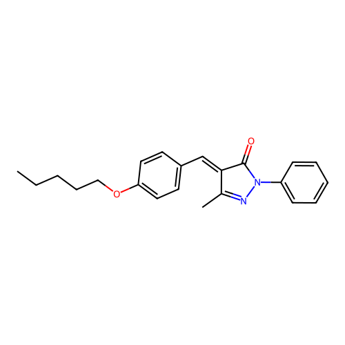 (4E)-5-methyl-4-[4-(pentyloxy)benzylidene]-2-phenyl-2,4-dihydro-3H-pyrazol-3-one structure