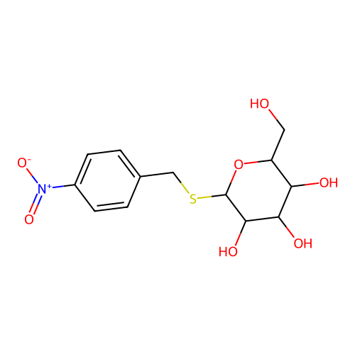 2-(Hydroxymethyl)-6-[(4-nitrophenyl)methylsulfanyl]oxane-3,4,5-triol structure