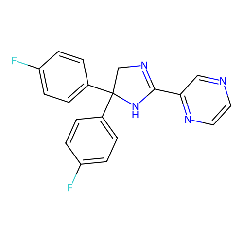 4,4-Bis(4-fluorophenyl)-2-pyrazinyl-2-imidazoline structure
