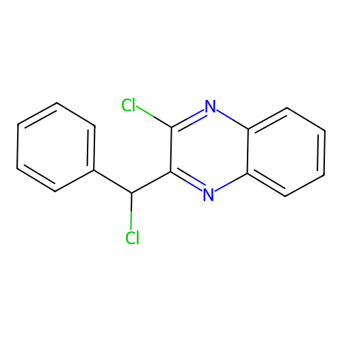 2-Chloro-3-[chloro(phenyl)methyl]quinoxaline structure