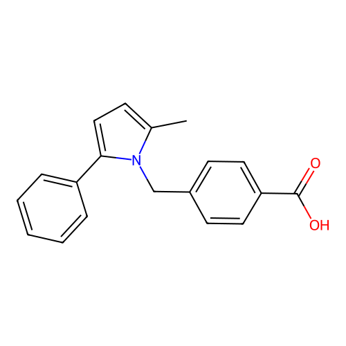 4-[(2-methyl-5-phenyl-1H-pyrrol-1-yl)methyl]benzoic acid structure