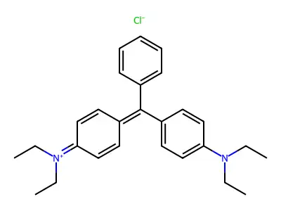 (4-((4-(Diethylamino)phenyl)phenylmethylene)-2,5-cyclohexadien-1-ylidene)diethylammonium chloride structure
