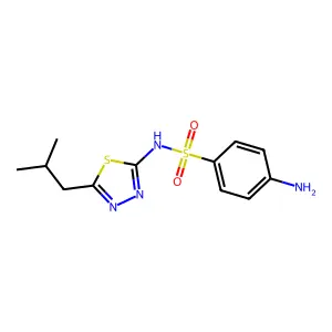 4-Amino-N-(5-isobutyl-1,3,4-thiadiazol-2-yl)benzenesulfonamide structure
