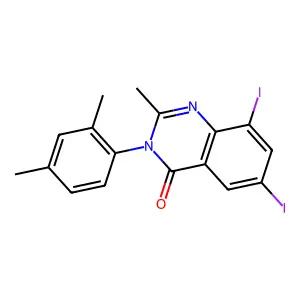 4(3H)-Quinazolinone, 3-(2,4-dimethylphenyl)-6,8-diiodo-2-methyl- structure