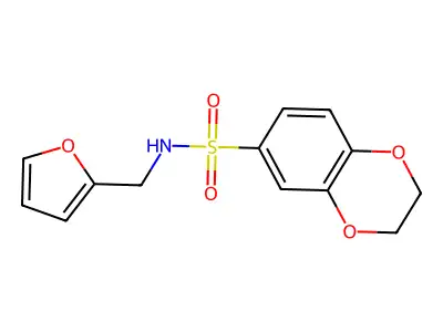 N-(furan-2-ylmethyl)-2,3-dihydro-1,4-benzodioxine-6-sulfonamide structure
