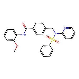 4-[[benzenesulfonyl(pyridin-2-yl)amino]methyl]-N-(2-methoxyphenyl)benzamide structure