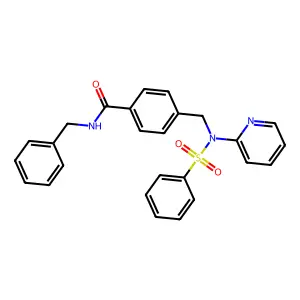 4-[[benzenesulfonyl(pyridin-2-yl)amino]methyl]-N-benzylbenzamide structure