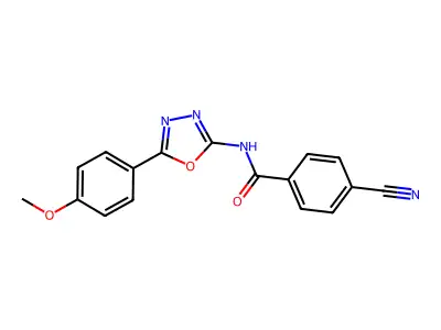4-cyano-N-(5-(4-methoxyphenyl)-1,3,4-oxadiazol-2-yl)benzamide structure
