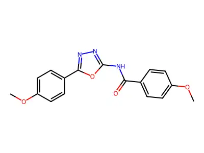 4-methoxy-N-[5-(4-methoxyphenyl)-1,3,4-oxadiazol-2-yl]benzamide structure