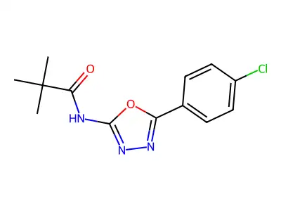 N-[5-(4-chlorophenyl)-1,3,4-oxadiazol-2-yl]-2,2-dimethylpropanamide structure