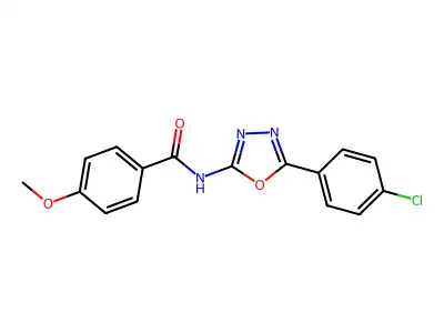 N-[5-(4-chlorophenyl)-1,3,4-oxadiazol-2-yl]-4-methoxybenzamide structure