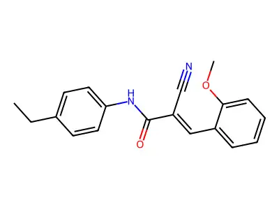 (2E)-2-cyano-N-(4-ethylphenyl)-3-(2-methoxyphenyl)acrylamide structure