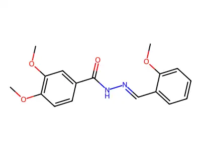 3,4-dimethoxy-N-[(2-methoxyphenyl)methylideneamino]benzamide structure