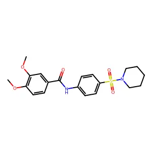 3,4-dimethoxy-N-(4-piperidin-1-ylsulfonylphenyl)benzamide structure