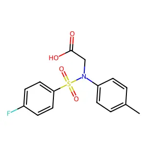 N-[(4-fluorophenyl)sulfonyl]-N-(4-methylphenyl)glycine structure