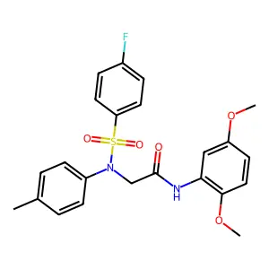 N-(2,5-dimethoxyphenyl)-2-(N-(4-fluorophenyl)sulfonyl-4-methylanilino)acetamide structure