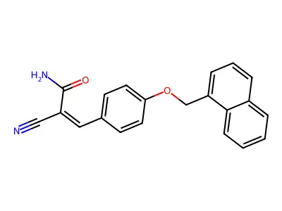 2-Cyano-3-{4-[(naphthalen-1-yl)methoxy]phenyl}prop-2-enamide structure