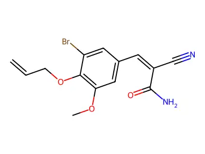 (Z)-3-(3-bromo-5-methoxy-4-prop-2-enoxyphenyl)-2-cyanoprop-2-enamide structure