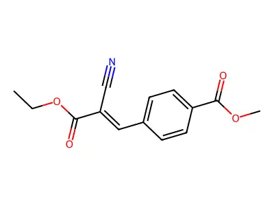 Methyl 4-(2-cyano-3-ethoxy-3-oxoprop-1-en-1-yl)benzoate structure