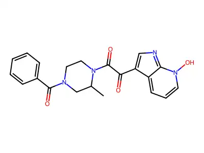 4-Benzoyl-2-methyl-1-[(7-oxido-1H-pyrrolo[2,3-b] pyridin-3-yl)oxoacetyl]-piperazine structure