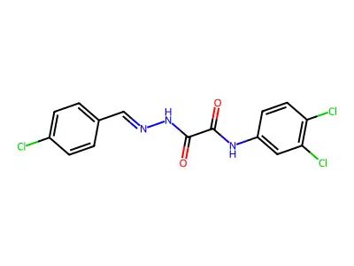 2-(2-(4-Chlorobenzylidene)hydrazino)-N-(3,4-dichlorophenyl)-2-oxoacetamide structure