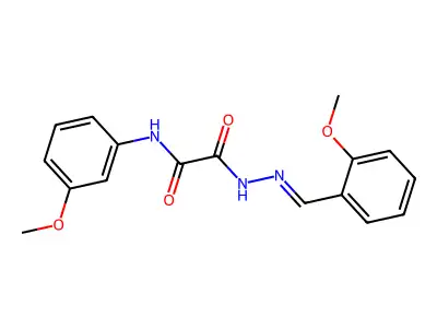 2-(2-(2-Methoxybenzylidene)hydrazino)-N-(3-methoxyphenyl)-2-oxoacetamide structure