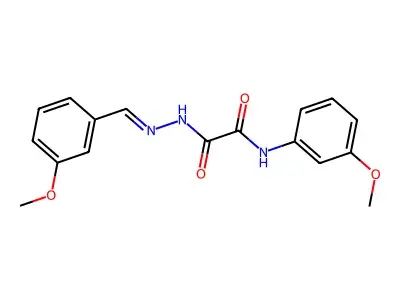 N-(3-methoxyphenyl)-N'-[(E)-(3-methoxyphenyl)methylideneamino]oxamide structure