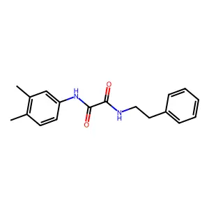 N-(3,4-dimethylphenyl)-N'-(2-phenylethyl)ethanediamide structure