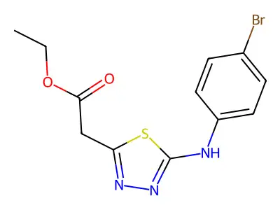 1,3,4-Thiadiazole-2-acetic acid, 5-((4-bromophenyl)amino)-, ethyl ester structure