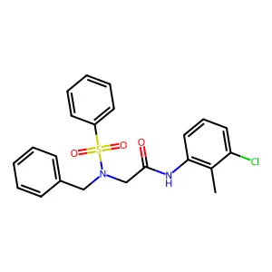 2-[benzenesulfonyl(benzyl)amino]-N-(3-chloro-2-methylphenyl)acetamide structure