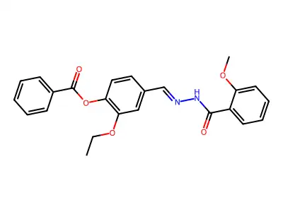 [2-Ethoxy-4-[[(2-methoxybenzoyl)hydrazinylidene]methyl]phenyl] benzoate structure
