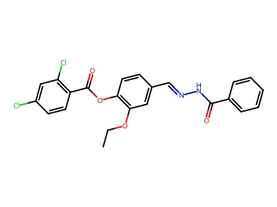 [4-[(Benzoylhydrazinylidene)methyl]-2-ethoxyphenyl] 2,4-dichlorobenzoate structure