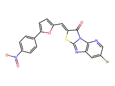 7-Bromo-2-[[5-(4-nitrophenyl)-2-furanyl]methylene]thiazolo[2',3':2,3]imidazo[4,5-b]pyridin-3(2H)-one structure
