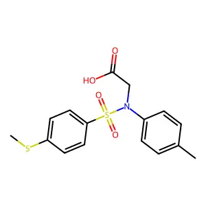 N-(4-methylphenyl)-N-{[4-(methylsulfanyl)phenyl]sulfonyl}glycine structure