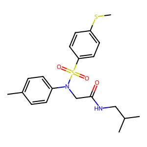 2-(4-methyl-N-(4-methylsulfanylphenyl)sulfonylanilino)-N-(2-methylpropyl)acetamide structure