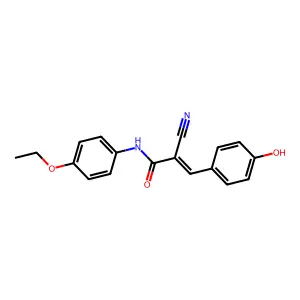 2-cyano-N-(4-ethoxyphenyl)-3-(4-hydroxyphenyl)prop-2-enamide structure